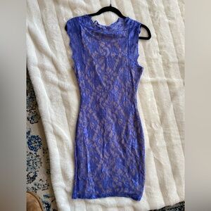 Blue lace dress-S
